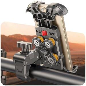 다잉가 자전거 휴대폰 거치대, [진동 댐퍼] [도구 없음] 오토바이 [실리콘 쿠션] 핸들바 , 삼성 및 4.7-6.9인치 장치와 호환되는 잠금 장치