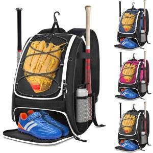 BROTOU 야구 가방, 기어 및 티볼 배트용 백팩 있는 남성 소프트볼 수납 /여성용 백, 신발 공간이