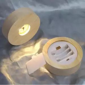 [하프클럽/셀러허브]인테리어 원목 건전지 받침대 수정구받침대 무드등