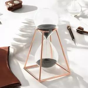 [하프클럽/셀러허브]북유럽풍 로즈골드 메탈 유리 사우나 모래시계 30분