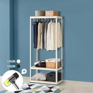 시스템행거80 3단 수납선반 옷걸이 스텐드 드레스룸