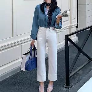 여자청바지 드롭 봄여름 바게트 팬츠 9부 청바지 스트레이트 파이프 심쿵마켓