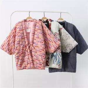 기모노 깔깔이 겨울 빨간색 여성 전통의상 가을 두루마기 일본 M 커플