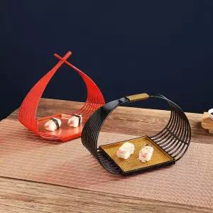 플라스틱 그릇 접시 튀김망 바구니 튀김 트레이 라탄 전접시