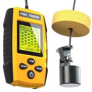 카약 어선 낚시 얼음 낚시를 위한 소나 변환기와 LCD 디스플레이가 장착된 휴대용 알람 피쉬 파인더