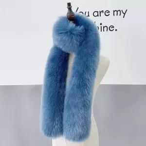 파란색 양털 겨울 털 하늘색 목도리 머플러 퍼