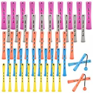 짧은 머리용 50개의 파마 막대 플라스틱 작은 5사이즈 한파 헤어 컬링기 긴 머리와 머리 DIY 드레싱 도구용