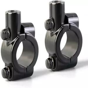 오토바이 미러 마운트 7/8인치 핸들바 홀더 클램프 어댑터 8mm 스레드 ATV 스쿠터 블랙(2팩)