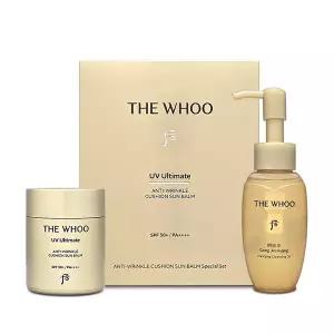 [하프클럽/이자녹스]후 유브이 얼티밋 안티 링클 쿠션 선밤 기획 세트