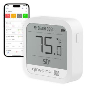 Qingping Wi-Fi 온도계 습도계, 원격 모니터링, 및 습도 충전식 배터리