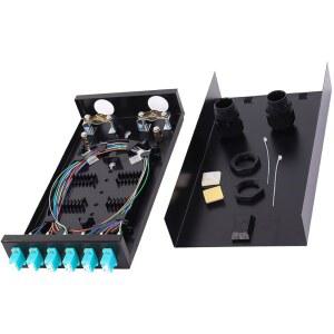 스풀이 있는 VFLTOOL 6포트 멀티모드 광섬유 인클로저 - LC/LC OM3 키트(1미터 12개의 스트랜드 피그테일 및 듀플렉스 LGX 패널 포함)