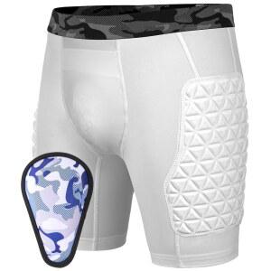 야구 축구 라크로스용 부드러운 보호 운동 패딩 포함된 컵 (흰색) 압박 반바지 청소년 슬라이딩 속옷이