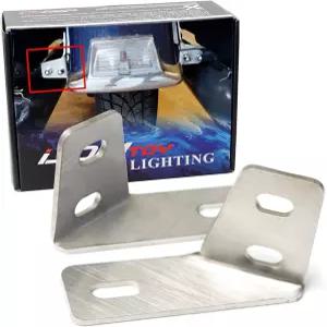 iJDMTOY 2pc 헤비 듀티 스테인리스 스틸 새들백 레일 지지 브래킷 스트럿 수리 키트 1985-2008 할리