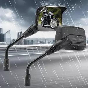 셰지시 모터사이클 미러 10mm 비와 눈 ATV 미러에 적합(2팩) 7/8인치 핸들바 스쿠터 모프드 더트 바이크