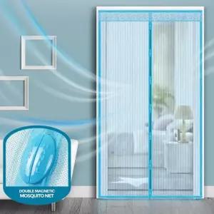 일체형 그물 원형 자석 방충망 방문 모기장 자동방충망 철문 샷시문 목재문틀 (120X210)