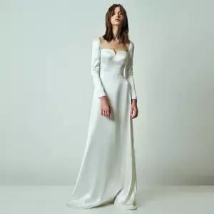 2부 구매 스냅 웨딩 드레스 리마인드 연예인 셀프 촬영 새틴 웨딩드레스 긴팔 스몰