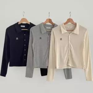 [신상오픈런]여성 슬림핏 롱슬리브 골지 스판 카라넥 가디건 (41031529)