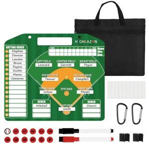 HIGHRAZON 가방 포함 마그네틱 야구 라인업 - 지우개 코칭 마커 클립보드 코치용 소프트볼 덕아웃용 드라이 보드 보드, 카드 야구용