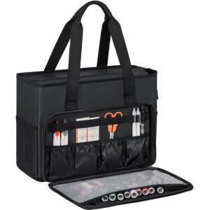 GMAK 자수 보관 가방, 키트 / 크로스 스티치 용품 도구 키트, 토트 케이스, 가방 전용, 블랙