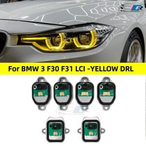 63117419610 밝은 노란색 주간 주행등 BMW 3 시리즈 F30 LCI 3' F31 차량용 LED DRL 엔젤 아이즈 헤드라이
