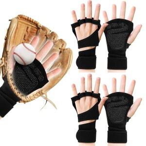 CUTECROP 패딩 포수 장갑 2쌍, 야구 랩으로 여성용 내부 장갑, 자극 감소, 내장 패딩, 손목 및 보호 두꺼운 남성 마찰과