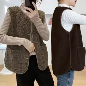 (최저가) 양털 뽀그리 단추조끼 2color 후리스/뽀글이/스웨이드안감
