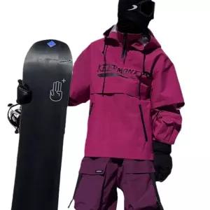 남성용 캐주얼 야상사파리 바이올렛 스키복 스노보드 방수 기모 스키 장비 상의 아웃도어 방풍 보온 후드