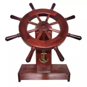 배 모형 조타핸들 선장 장식품 인테리어 연출 핸들 원목