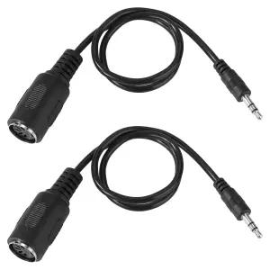 BTFO 2pcs 타입-A MIDI 3.5mm 어댑터 14인치 여성용-TRS 남성 브레이크아웃 케이블 오디오 컨버터 키보드
