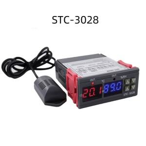 STC-3028 듀얼 디지털 온도 조절기 습도 제어 인큐베이터 컨트롤러 AC 220V DC 12V 24V