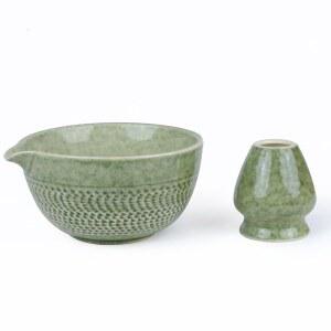 푸니오 일본 말차 그릇, 위스키 홀더가 있는 유약 의식용 말차 그릇, 말차 파우더 / 말차 차 / 일본 말차, 2가지 색상 옵션(스프러스티(스푸트))