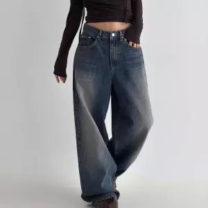 [신상오픈런]벌룬 아방 빅사이즈 워싱진 순면 통큰청바지 와이드팬츠 (28832793)