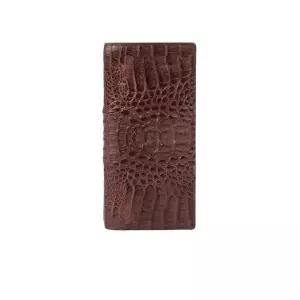 [롯데백화점]닥스 액세서리 선물포장[CAIMAN] 브라운 악어가죽 장지갑 DBWA8E716W3