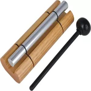 우드스탁 윈드 차임즈 지에너지 솔로 핸드 실버 (7인치) 명상 요가 및 마음챙김을 위한 음악적 조율 교사와