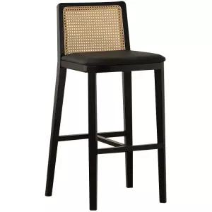 라탄 등받이 아일랜드의자 높은 바체어 검정색 카페