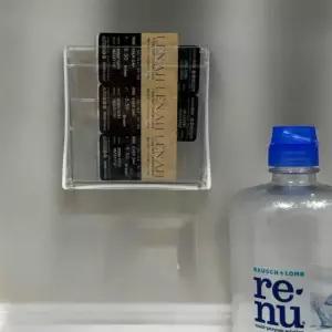 공중부양 무타공 면봉 케이스 욕실 화장대 정리 수납함 정리함 벽걸이