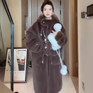 겨울 롱코트 밍크 페이크 떡볶이 코트 에코퍼 퍼