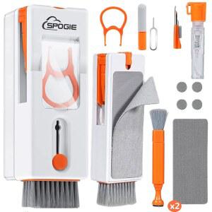 11-in-1 키보드 클리닝 키트, 노트북 키트 브러시 클리너 휴대폰용 전자 청소기 / 이어버드 카메라 렌즈 다기능 도구 포함 컴퓨터 (오렌지)