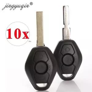호환  Jingyuqin 10pcs HU92 Hu58 원격 자동차 3 5 7 시리즈 Z3 Z4 X3 X5 M5 325i E38 E39 E46 3 버튼 키 F