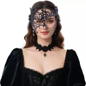 Gionforsy 여성 코스튬 마스크 레이스 가면무도회 1920년대 빈티지 할로윈 춤을 위한 가면