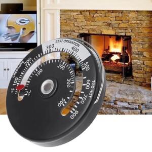 뜨거운 온도계 자기 목재 스토브 히터 프로브가있는 벽난로 팬 가정용 감도 바베큐 오븐 도구