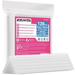 이지비타 미니 사이즈 핫 스틱, 0.27 u201D 다이아 x 8 길이, 120팩 투명 멜트 건 DIY 아트 크래프트 일반 수리용 다목적, 축제 장식용