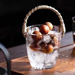 일식집 유리 아이스버킷 바스켓 샴페인 얼음통 투명 버킷 탈부착 맥주