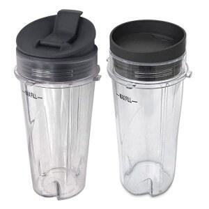 교체 부품 블렌더 16온스 컵과 Sip & Seal Lid, Nutri Ninja BL200 30 / BL201 BL201C BL203QBK BL100 BL102 BL101 (16온스 컵 3개, 회색)과 호환됩니다