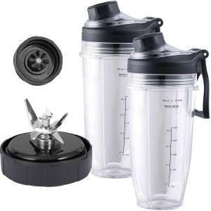 교체용 블렌더 블레이드 및 24온스 컵과 새로운 뚜껑 액세서리, 뉴트리나 닌자 푸디 파워 SS150, SS151, SS300, SS350, SS351, SS351TGT, CO351B, SS100, SS101C, CO101B에만 호환 가능