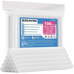 이지비타 풀 사이즈 핫 스틱, 0.43 u201D 다이아 x 8 길이, 100팩 투명 멜트 건 올 템프 건, DIY 아트 크래프트 일반 수리를 위한 다목적, 축제 장식