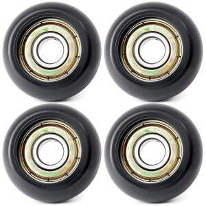 에어로 필라테스 리포머 기계와 호환되는 GLOXTED 4Pcs 교체 롤러 휠 부품 설치가 쉽고 매끄럽고 조용한 글라이드, 블랙