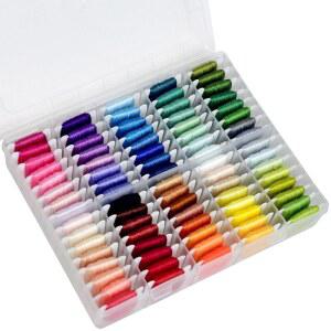 우정 팔찌 끈 키트 만들기 80개의 실 자수 치실 크로스 스티치 실과 보관함 포함