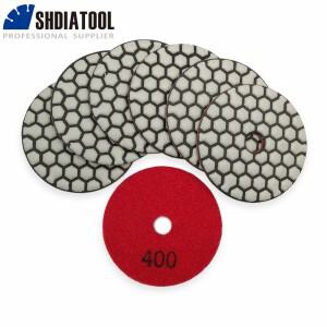 SHDIATOOL 6개 80mm G # 400 수지 본드 유연한 다이아몬드 건식 연마 패드 직경 3인치 화강암 대리석 세라