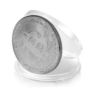 행운의 비트코인 장식용 기념 주화 실버 동전 케이스      RAM